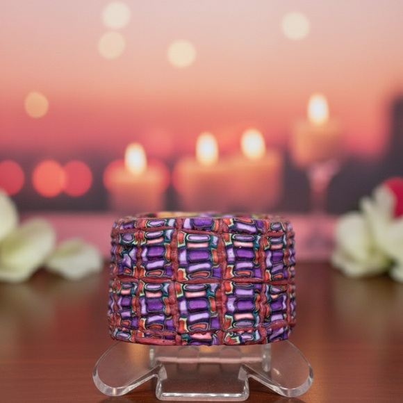 Artisan Handcrafted Millefiori Polymer Clay Cuff Bracelet - Picture 3 of 7